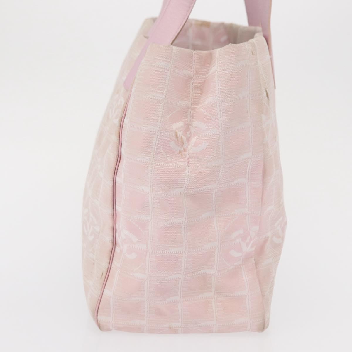 Chanel Travel Line Tote Nylon Pink Nylon Tote Bag Bag (Pre-Owned)