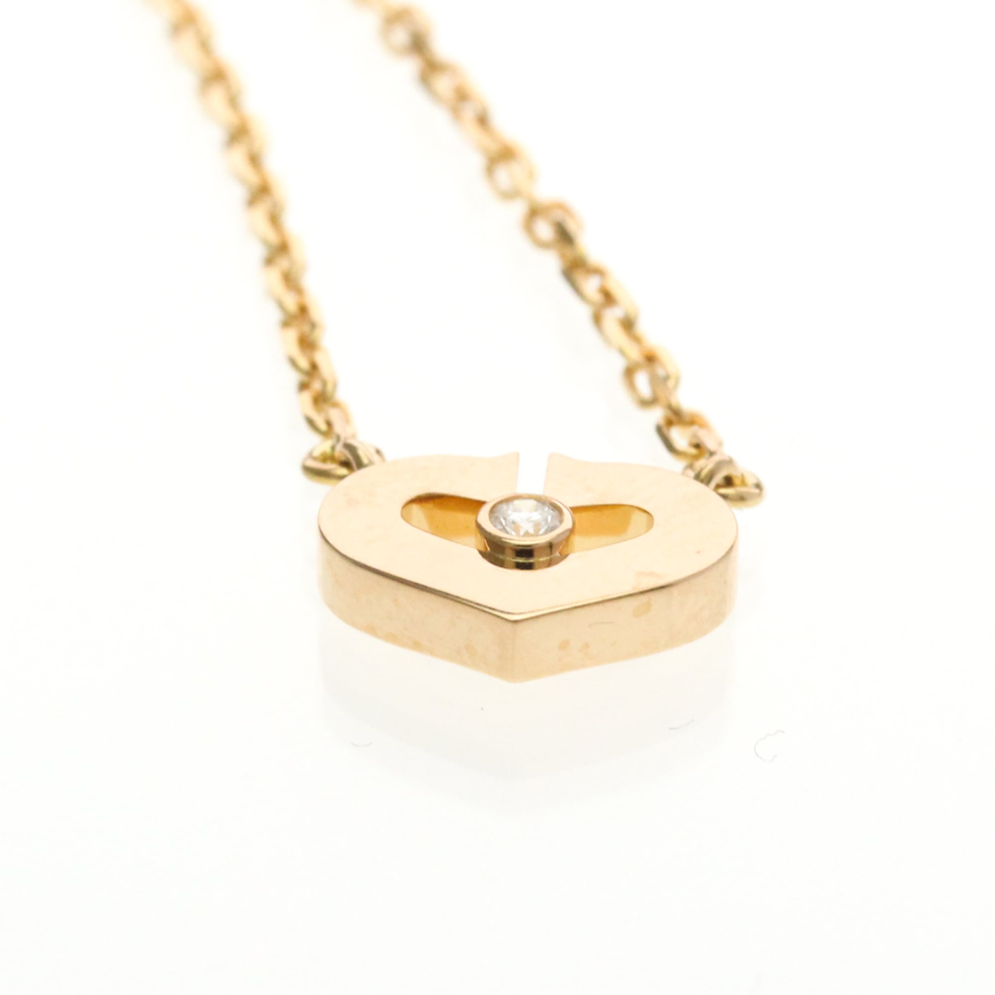 Cartier C Heart De Cartier Pendant 18K Rose Gold With Diamond Gold Pink_Gold Necklace Jewelry (Pre-Owned)