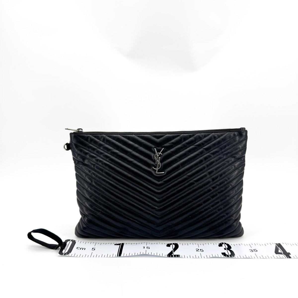 Saint Laurent Classic Monogram Clutch Leather Black Leather Clutche & Pouche Bag (Pre-Owned)