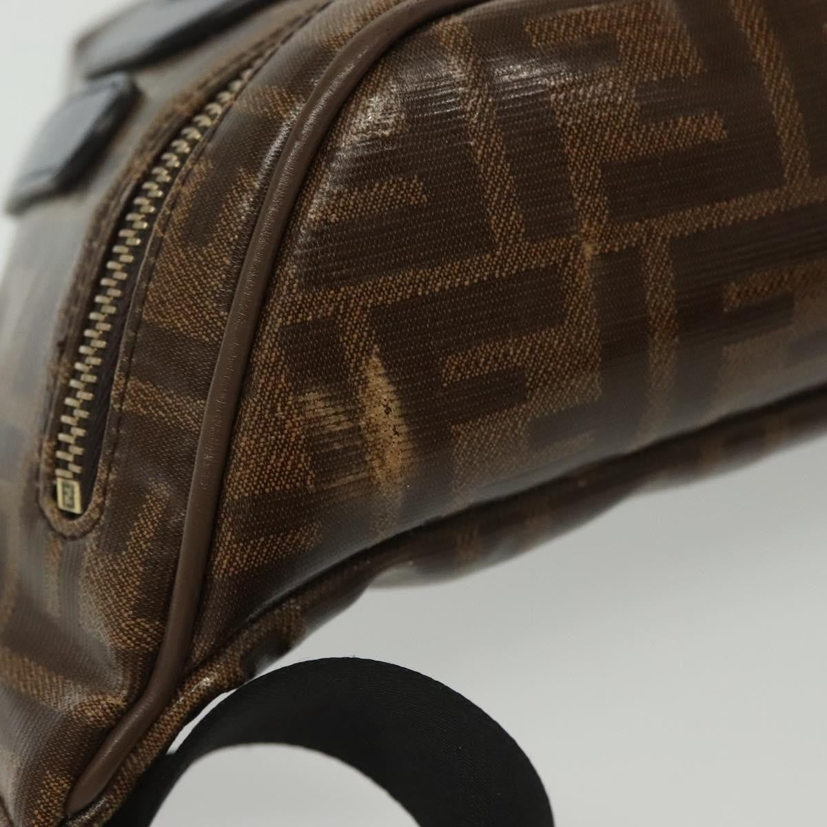Fendi Mania Logo Waist Zucca Coated Canvas Brown Canvas Clutche & Pouche Bag (Pre-Owned)