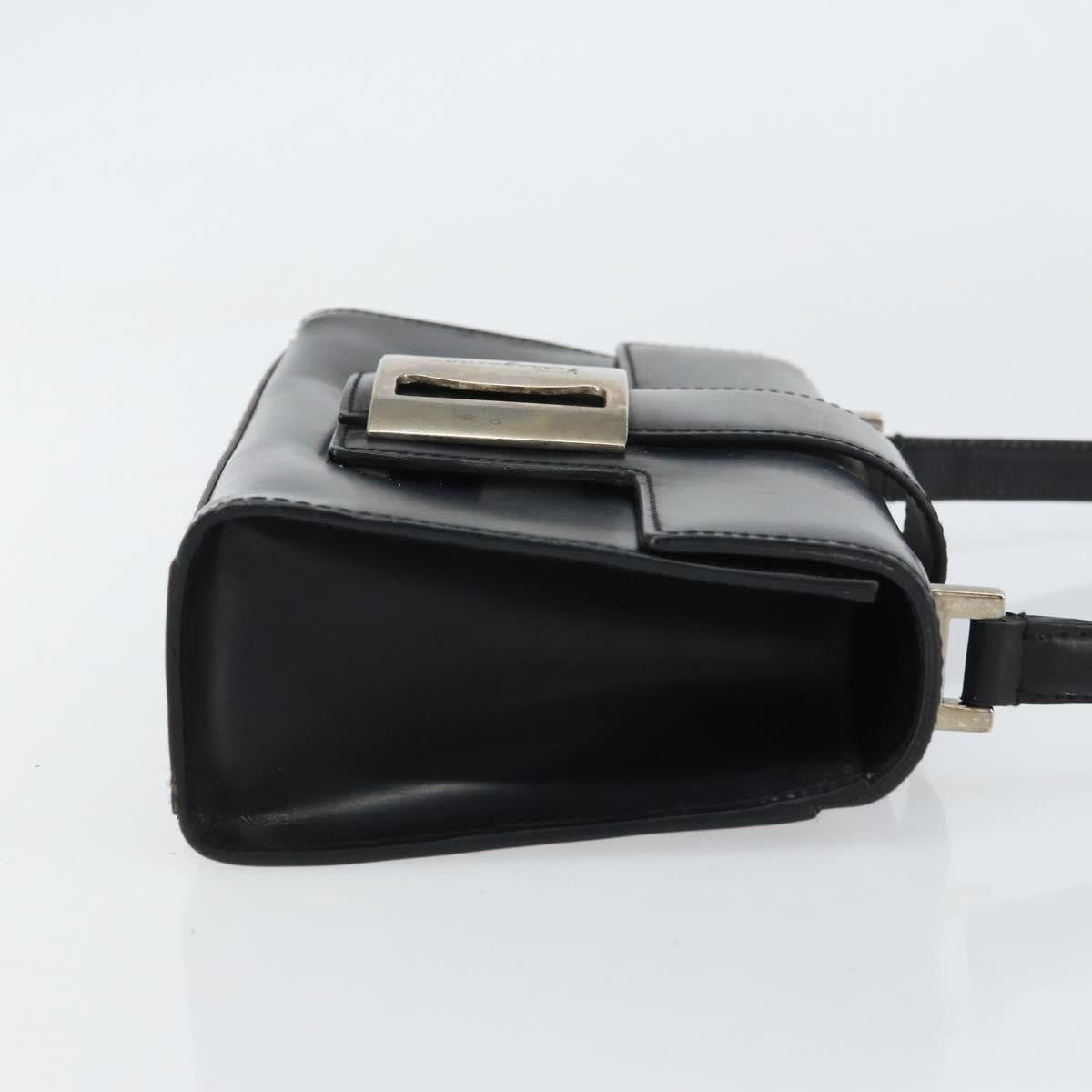 Salvatore Ferragamo Vala Leather Black Leather Handbag (Pre-Owned)