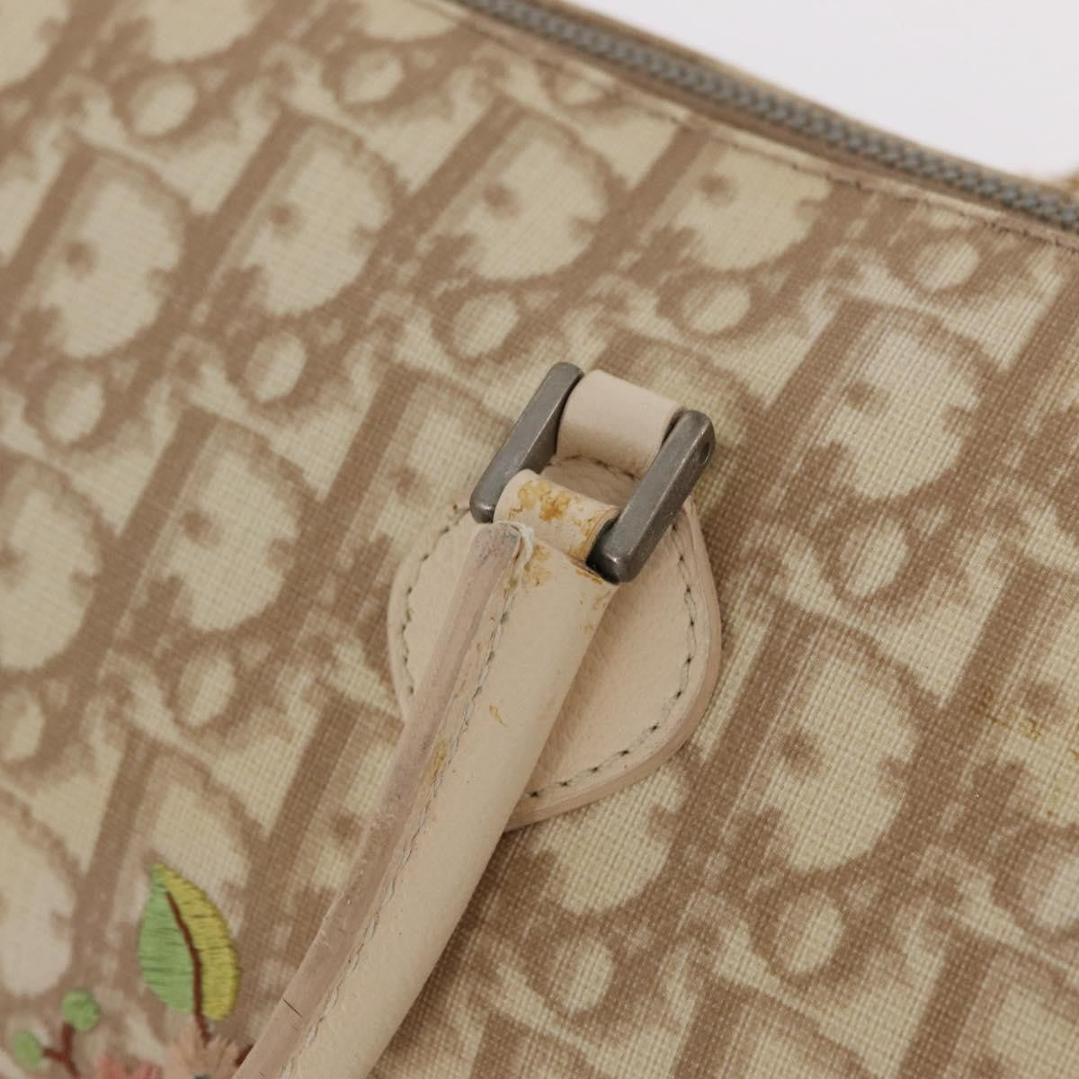 Christian Dior Vintage Boston Diorissimo Canvas Beige Canvas Handbag (Pre-Owned)