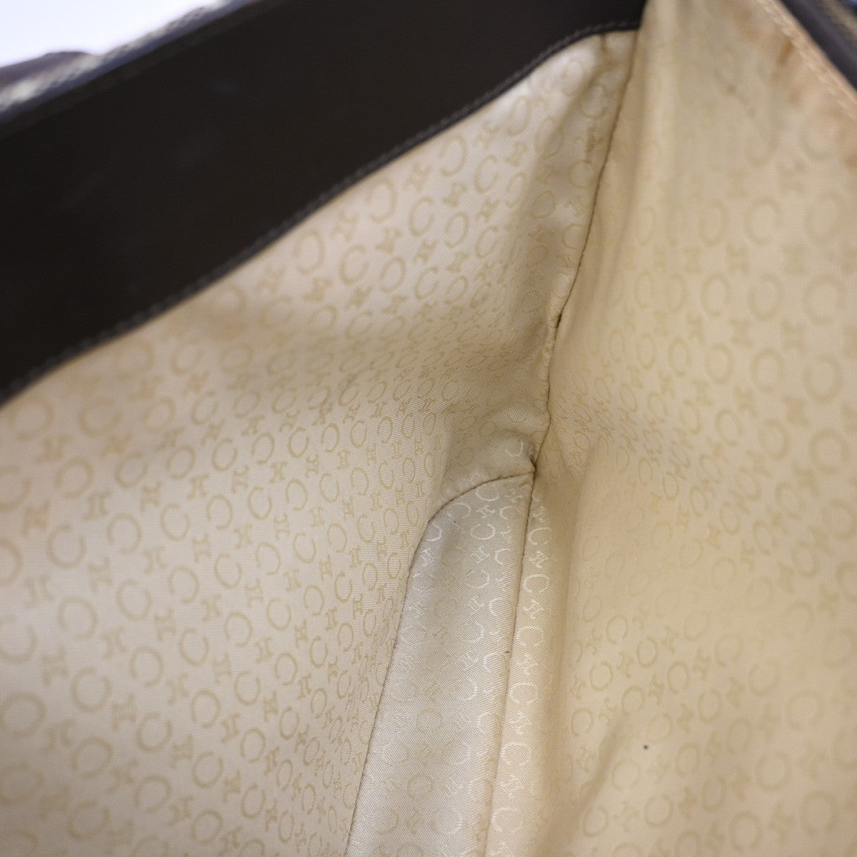 Celine Vintage Macadam Shopper Coated Canvas Brown Canvas Tote Bag Bag (Pre-Owned)