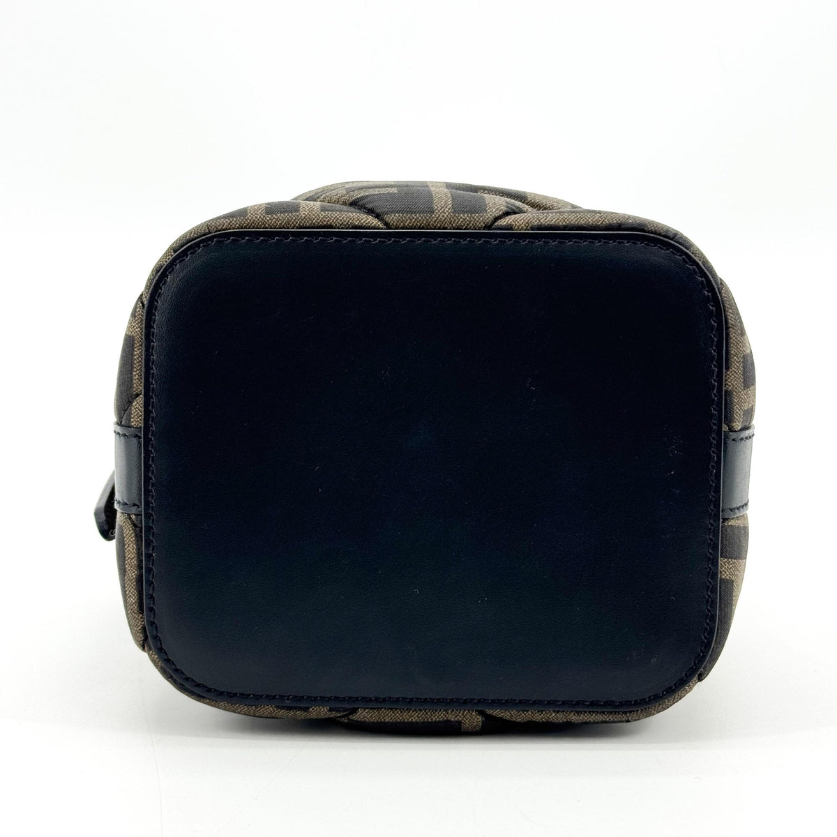 Fendi Mon Tresor Bucket Zucca Quilted Silk Black Canvas Handbag (Pre-Owned)