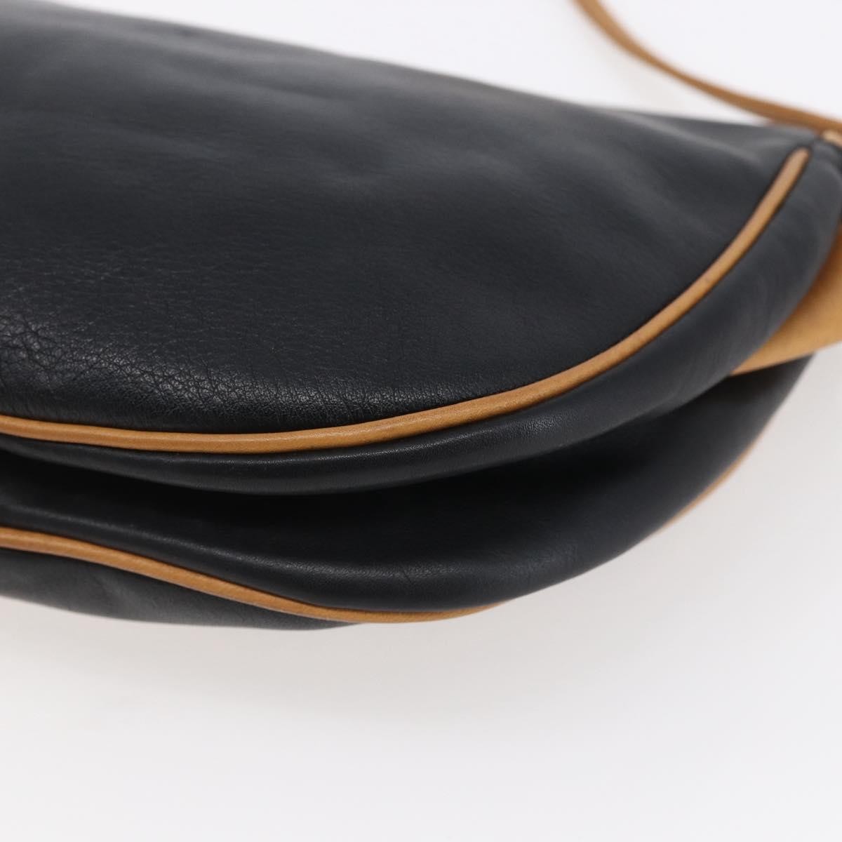 Celine Flap Shoulder Leather Black Leather Shoulder Bag Bag (Pre-Owned)
