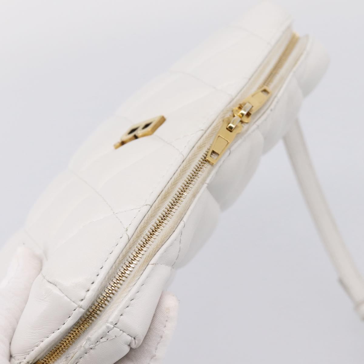Balenciaga Touch B. Camera Quilted Leather White Leather Handbag (Pre-Owned)