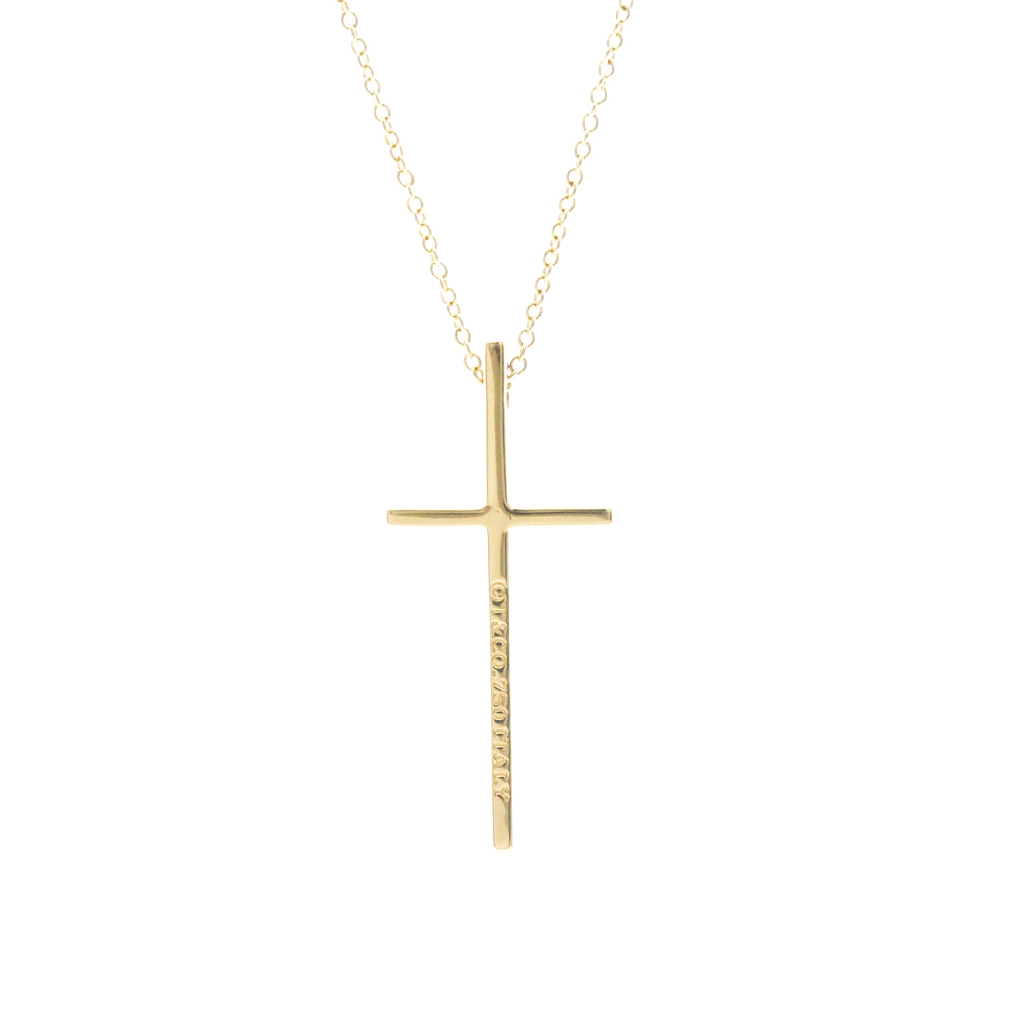 Tiffany & Co. Cross Pendant 18K Yellow Gold Gold Yellow_Gold Necklace Jewelry (Pre-Owned)