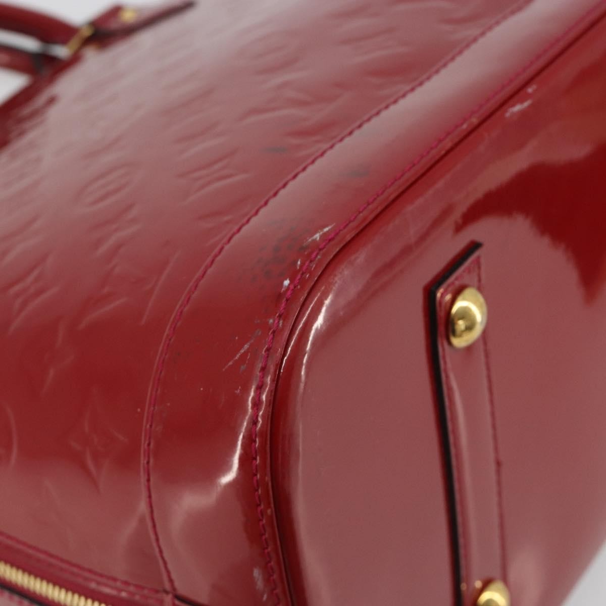 Louis Vuitton Alma Monogram Vernis Red Patent_Leather Handbag (Pre-Owned)