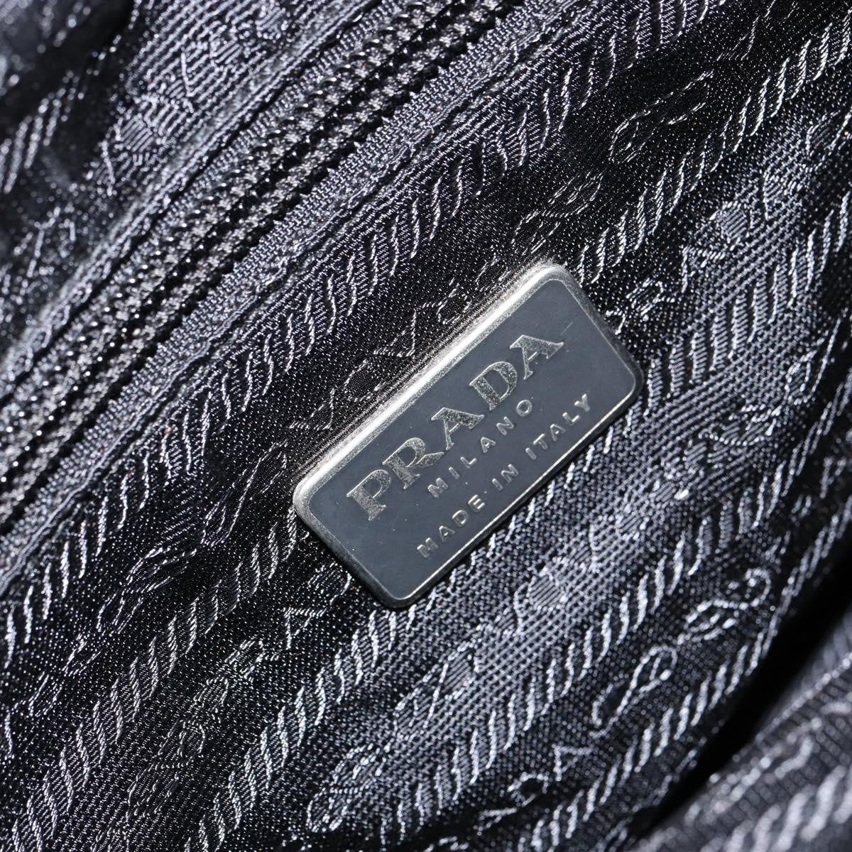 Prada Vintage Zip Tessuto Black Nylon Tote Bag Bag (Pre-Owned)