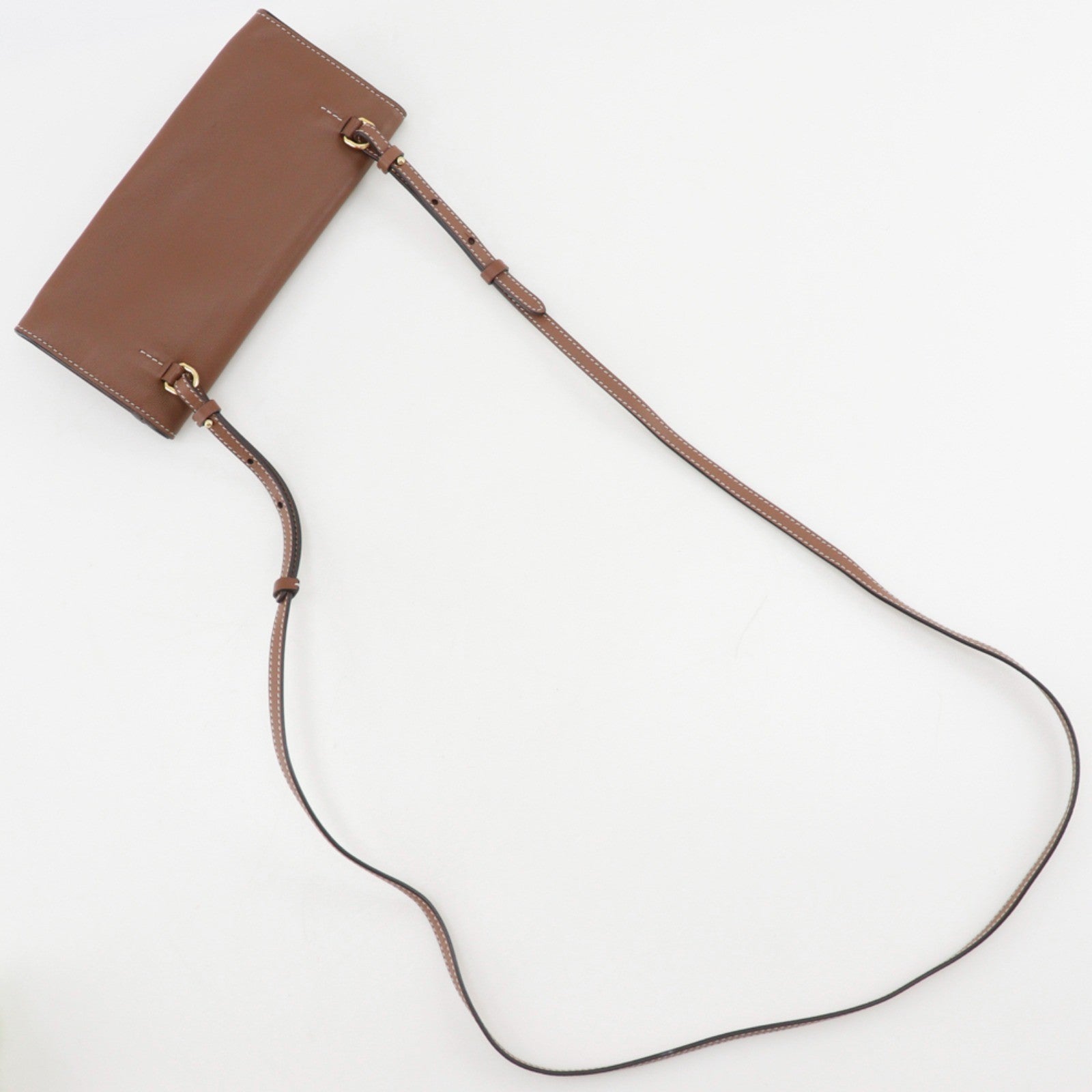 Burberry Pocket Tote Leather Brown Leather Clutche & Pouche Bag (Pre-Owned)