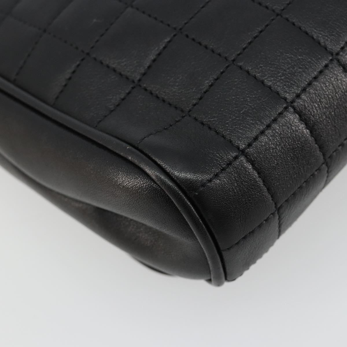 Celine Flap Shoulder Leather Black Leather Shoulder Bag Bag (Pre-Owned)