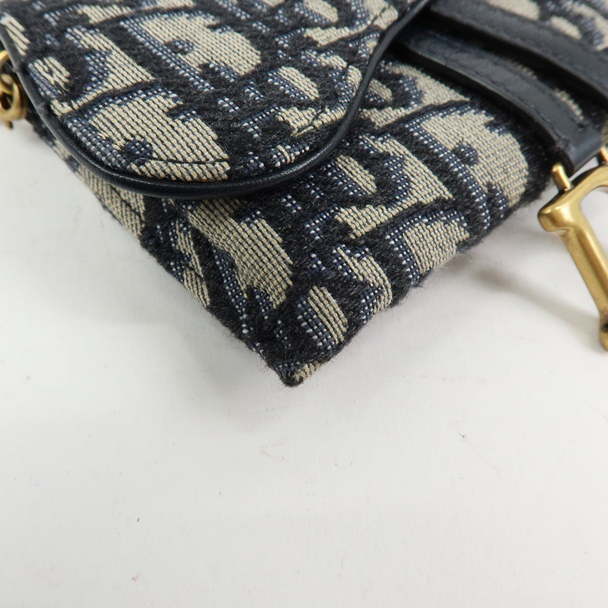 Christian Dior Saddle Pouch Leather Beige Canvas Clutche & Pouche Bag (Pre-Owned)