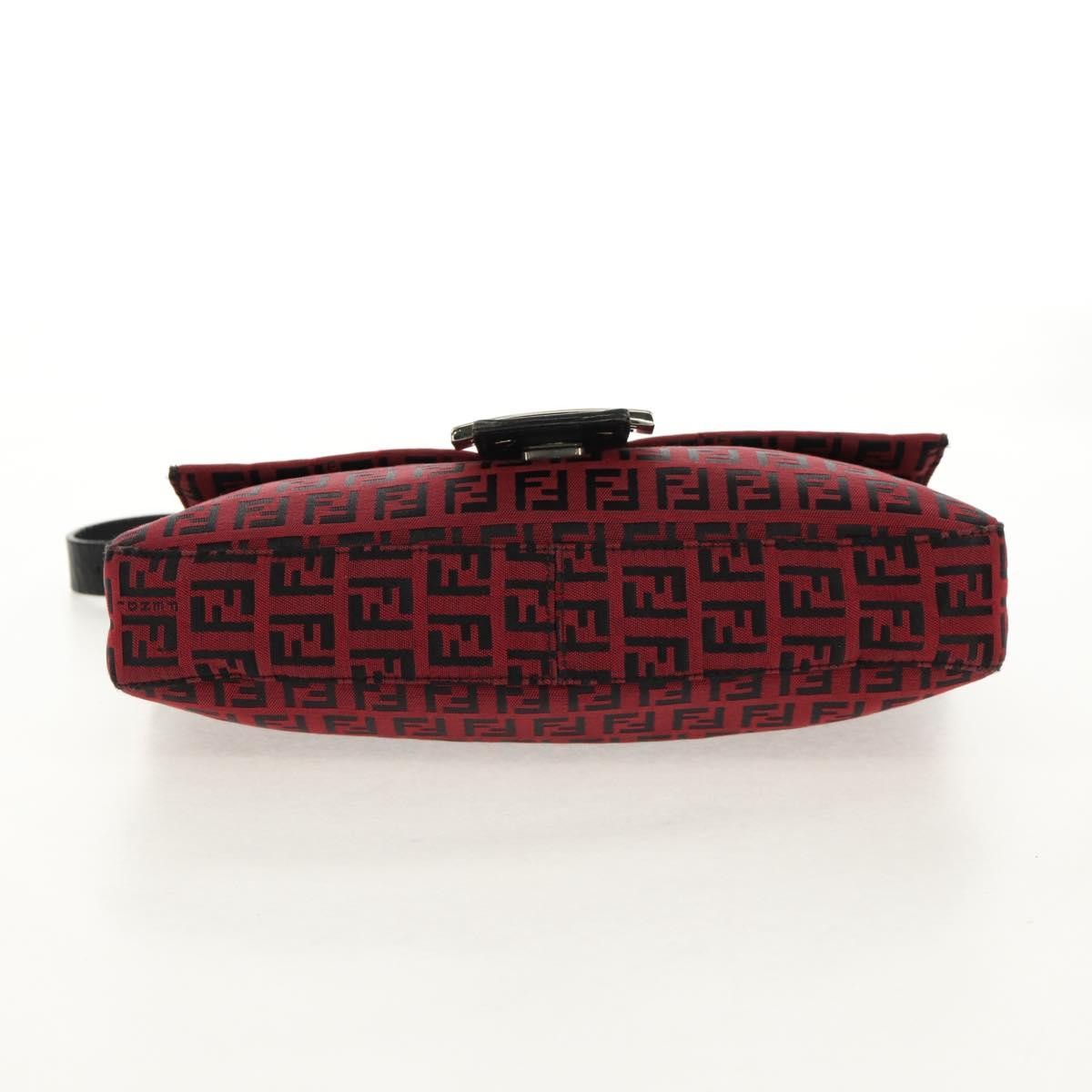 Fendi Baguette Zucchino Canvas Red Canvas Handbag (Pre-Owned)