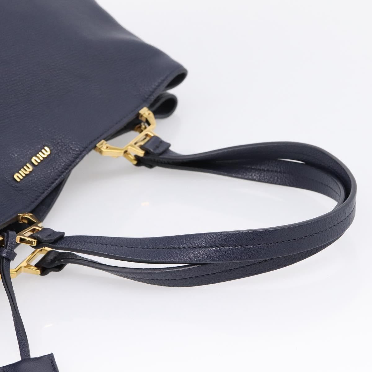 Miu Miu Madras Leather Navy Leather Shoulder Bag Bag (Pre-Owned)