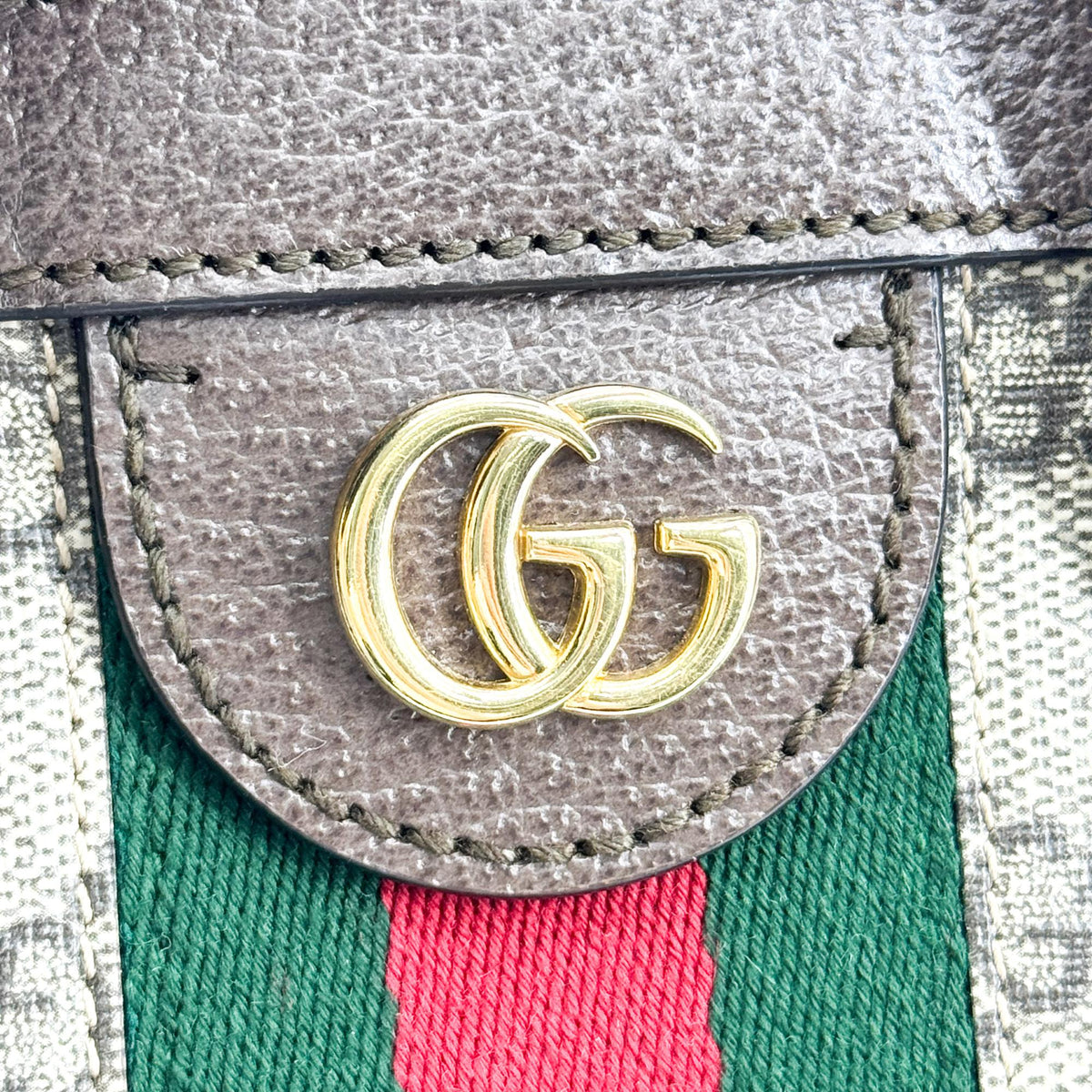 Gucci Ophidia Top Handle Gg Coated Canvas Brown Canvas Tote Bag Bag (Pre-Owned)