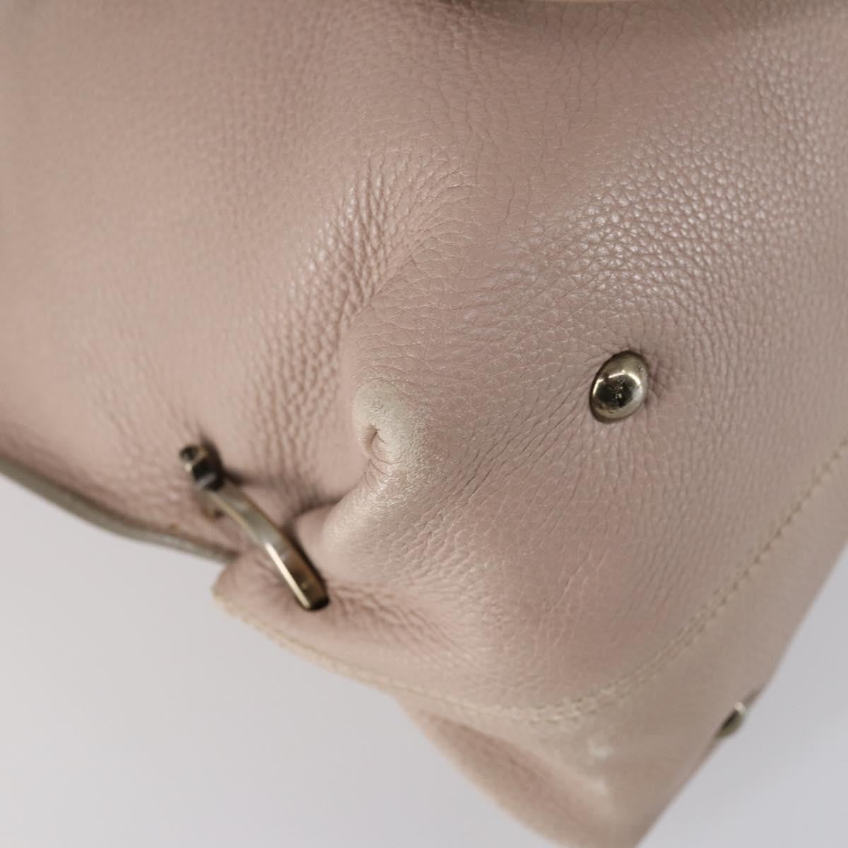 Salvatore Ferragamo Gancini Leather Beige Leather Shoulder Bag Bag (Pre-Owned)