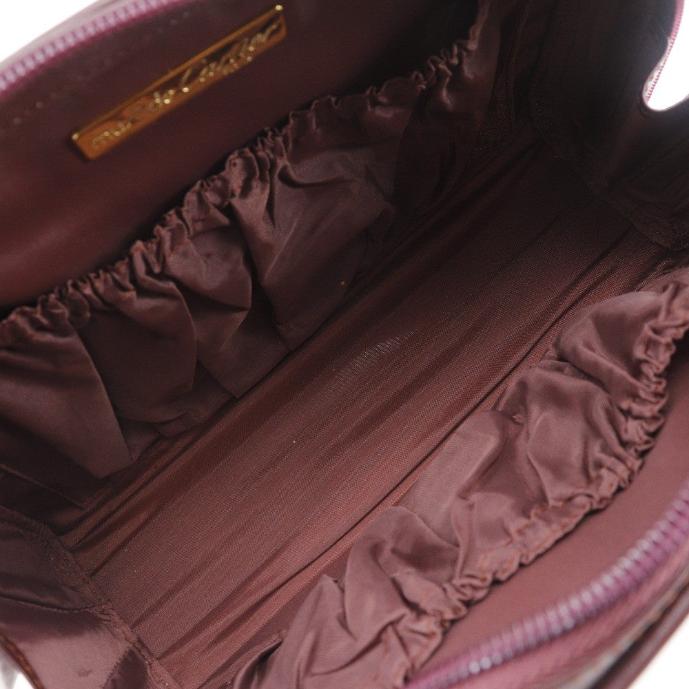 Cartier Vintage Must De Cartier Leather Burgundy Leather Clutche & Pouche Bag (Pre-Owned)