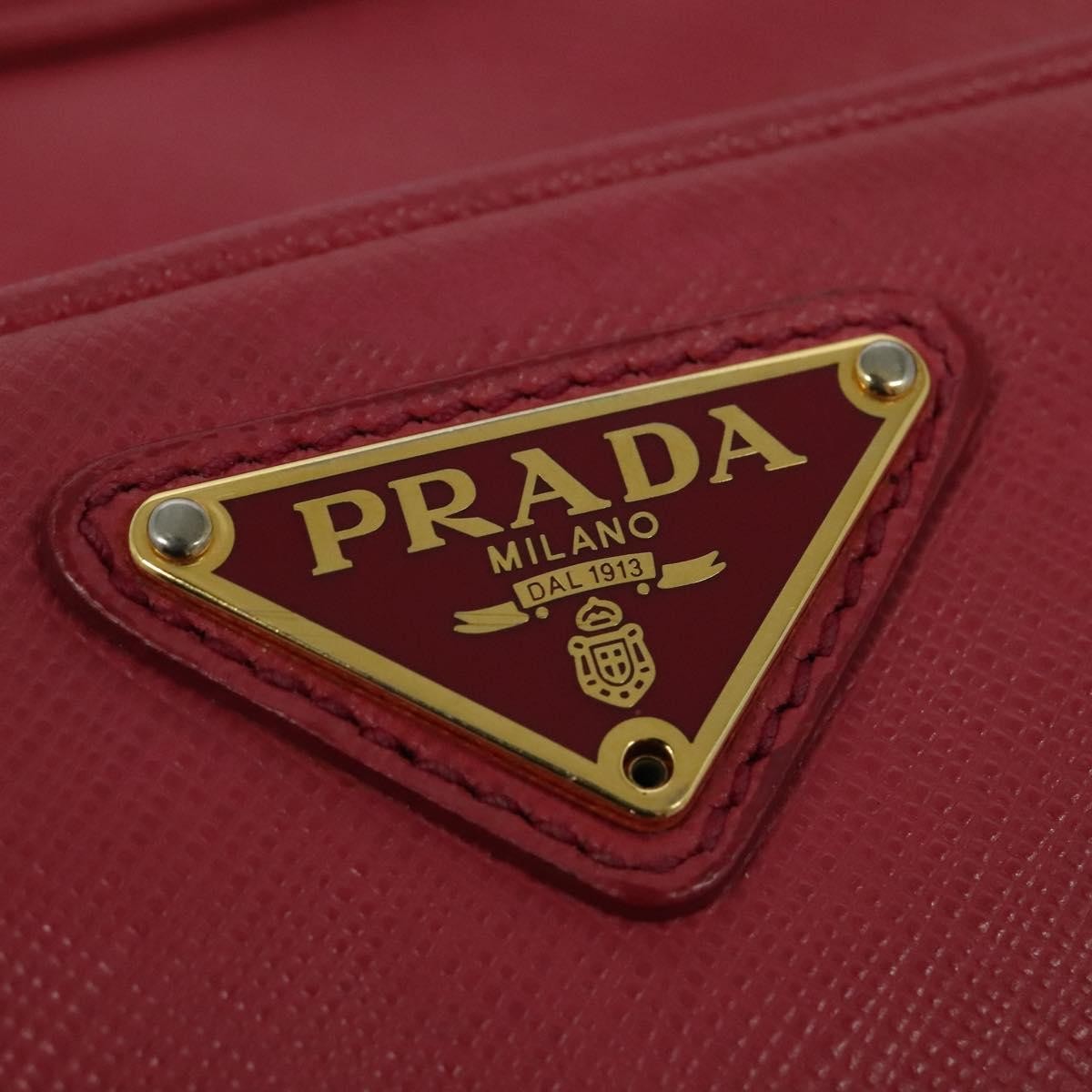 Prada Front Pocket Saffiano Leather Pink Leather Shoulder Bag Bag (Pre-Owned)