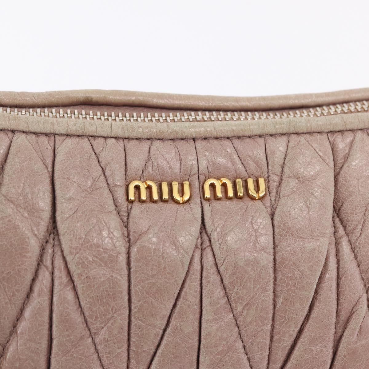 Miu Miu Shoulder Matelasse Leather Pink Leather Shoulder Bag Bag (Pre-Owned)