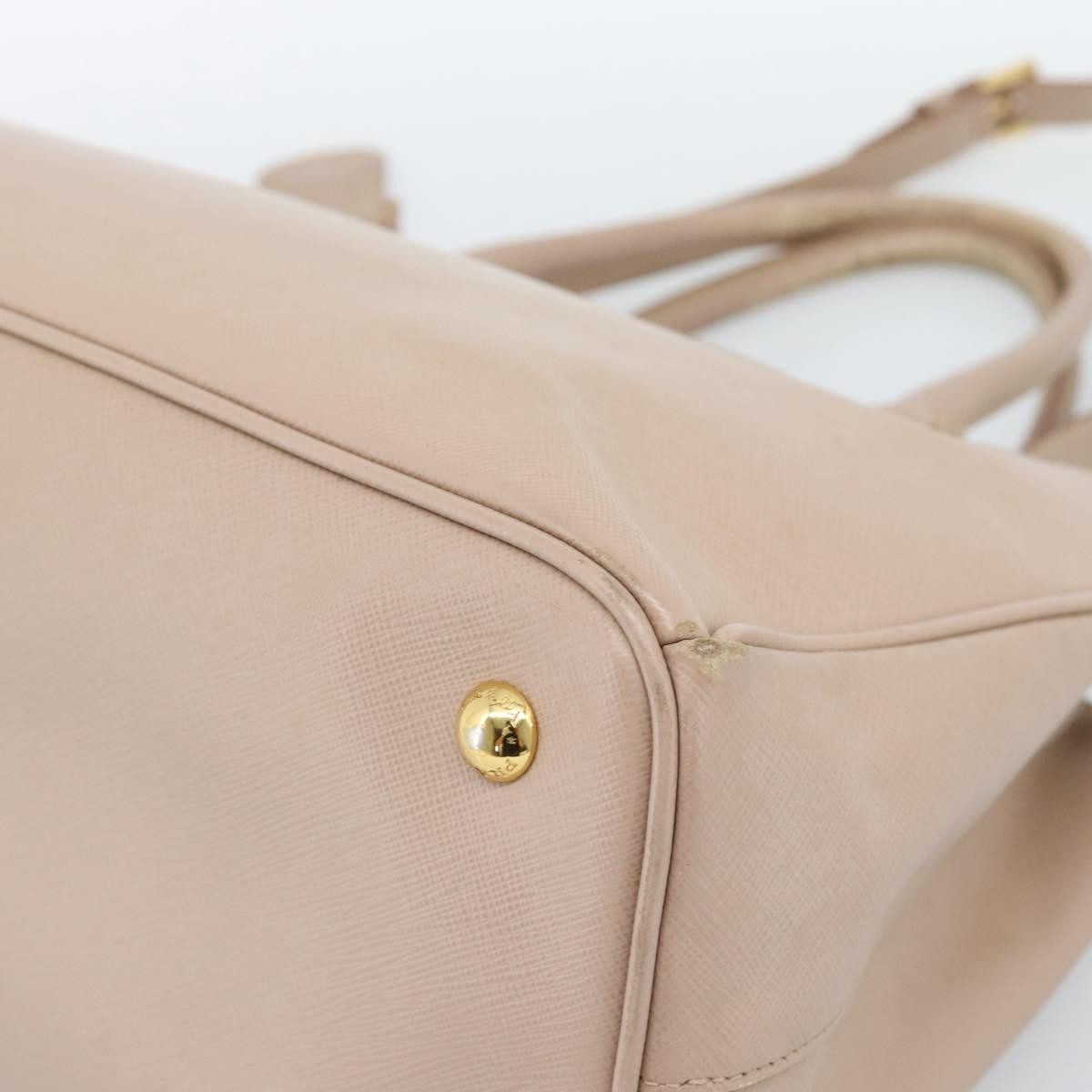 Prada Gardener's Saffiano Leather Beige Leather Tote Bag Bag (Pre-Owned)