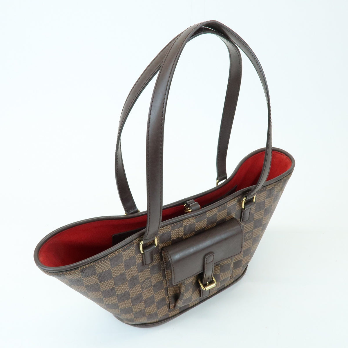 Louis Vuitton Manosque Damier Brown Canvas Handbag (Pre-Owned)