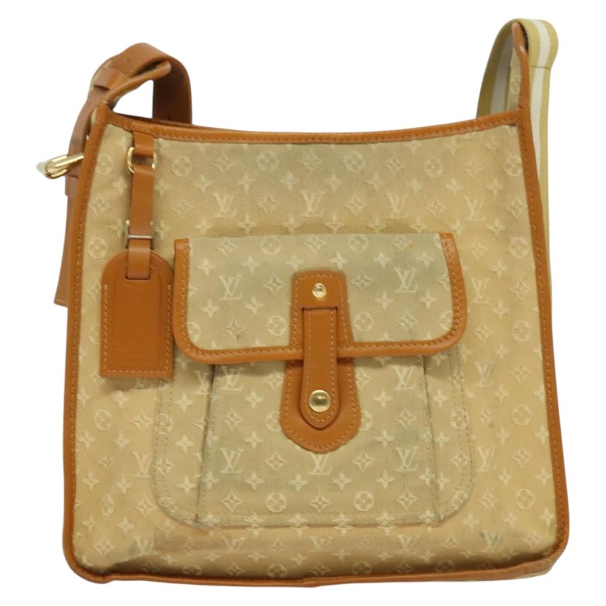 Louis Vuitton Mary Kate Messenger Mini Lin Beige Canvas Handbag (Pre-Owned)