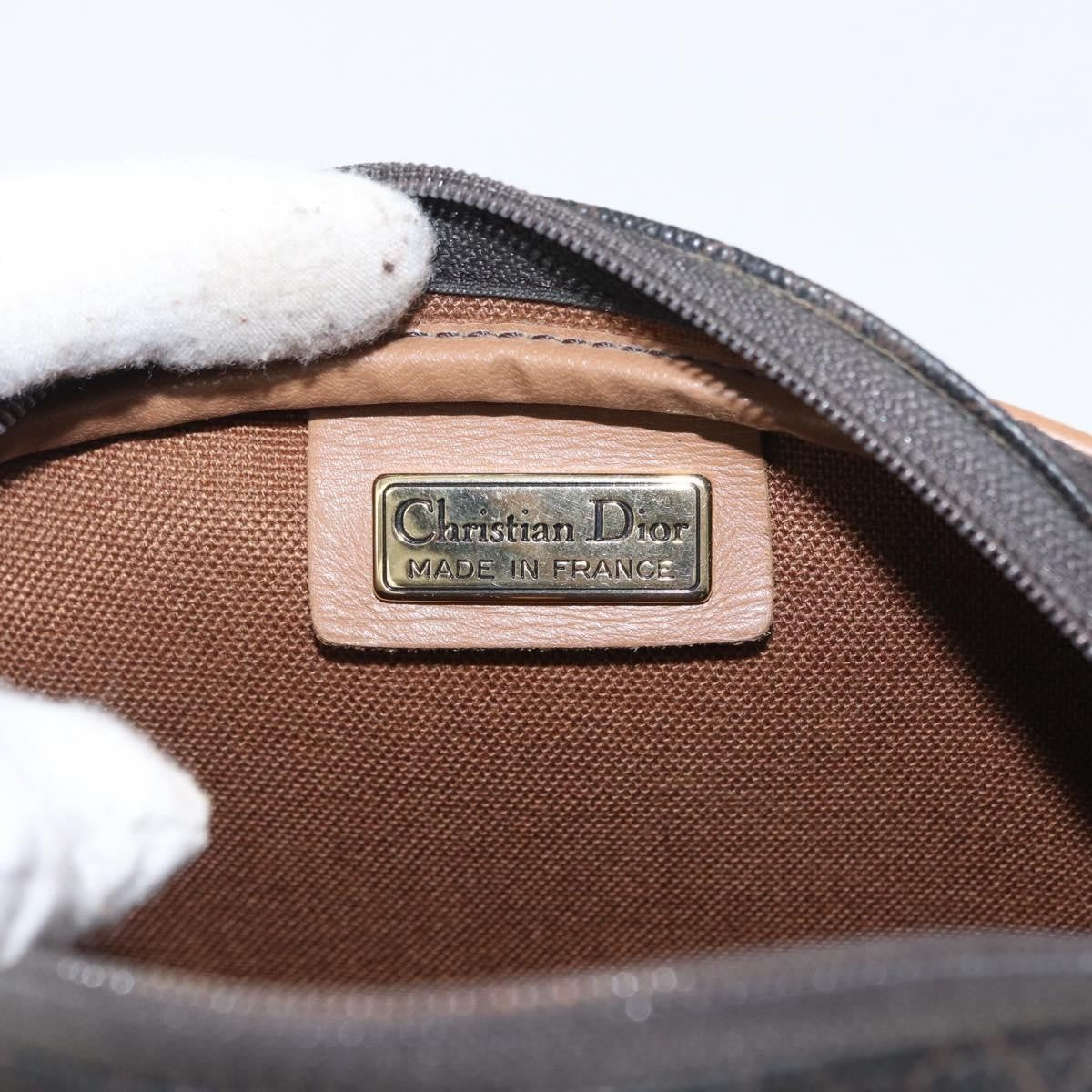 Christian Dior Vintage Honeycomb Canvas And Leather Black Canvas Shoulder Bag Bag (Pre-Owned)