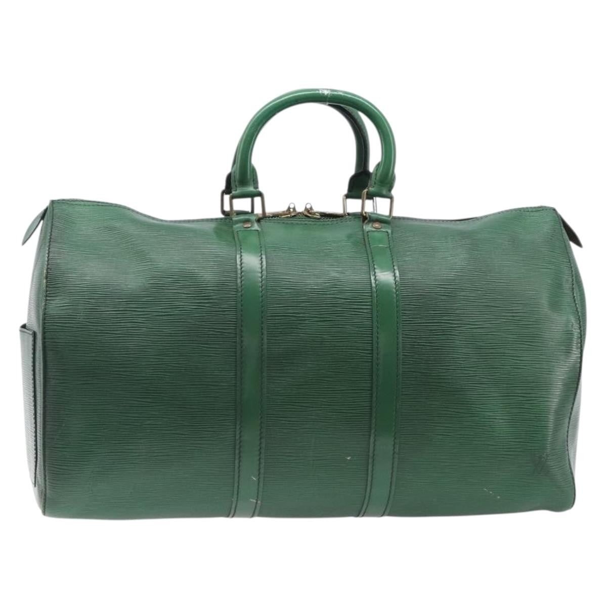 Louis Vuitton Keepall Epi Leather Green Leather Travel Bag Bag (Pre-Owned)