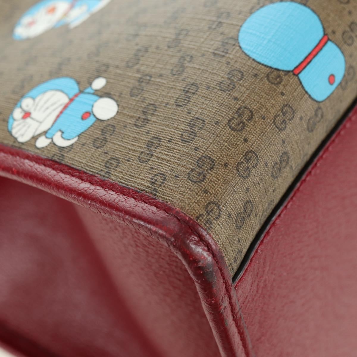 Gucci Doraemon Tote Printed Mini Gg Coated Canvas Beige Canvas Tote Bag Bag (Pre-Owned)