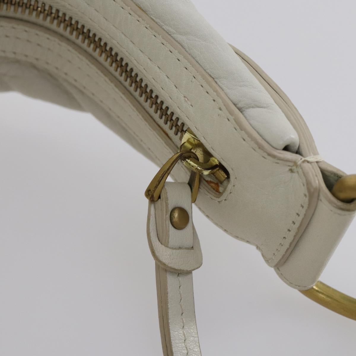 Bally Vintage Leather White Leather Shoulder Bag Bag (Pre-Owned)