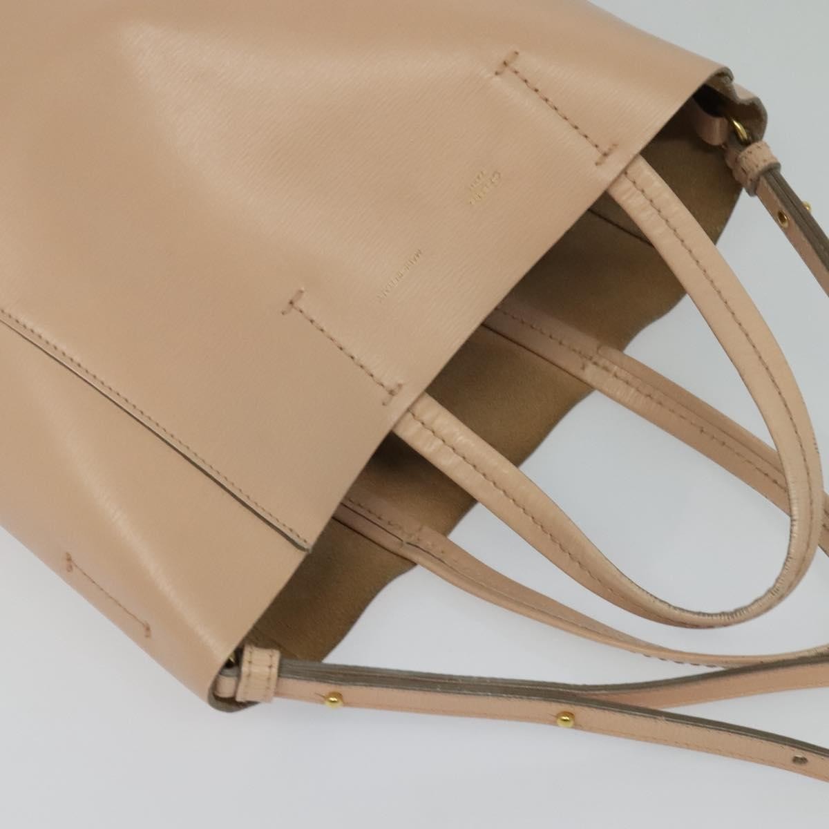Celine Vertical Cabas Tote Leather Pink Leather Tote Bag Bag (Pre-Owned)