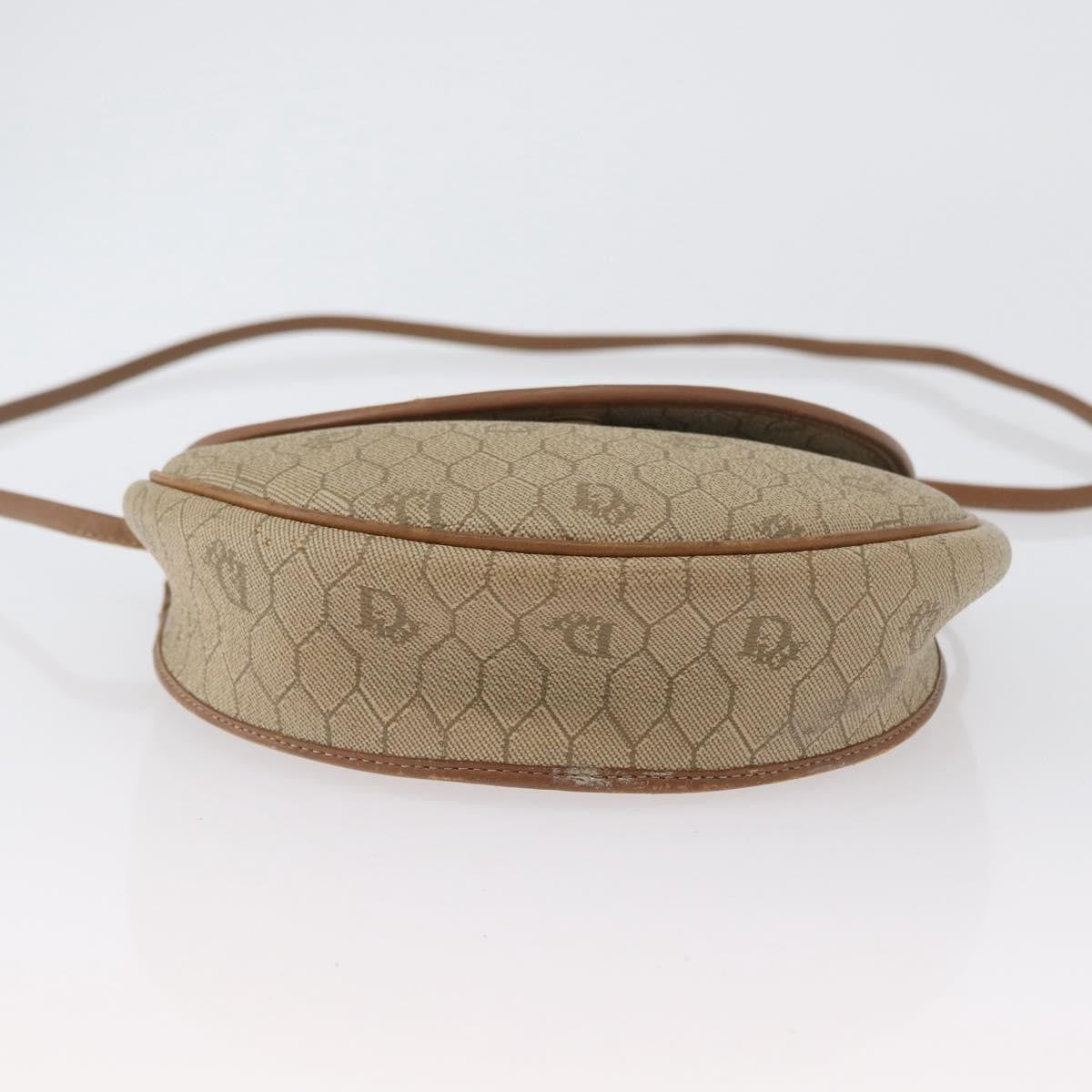 Christian Dior Vintage Honeycomb Flap Canvas And Leather Beige Canvas Shoulder Bag Bag (Pre-Owned)
