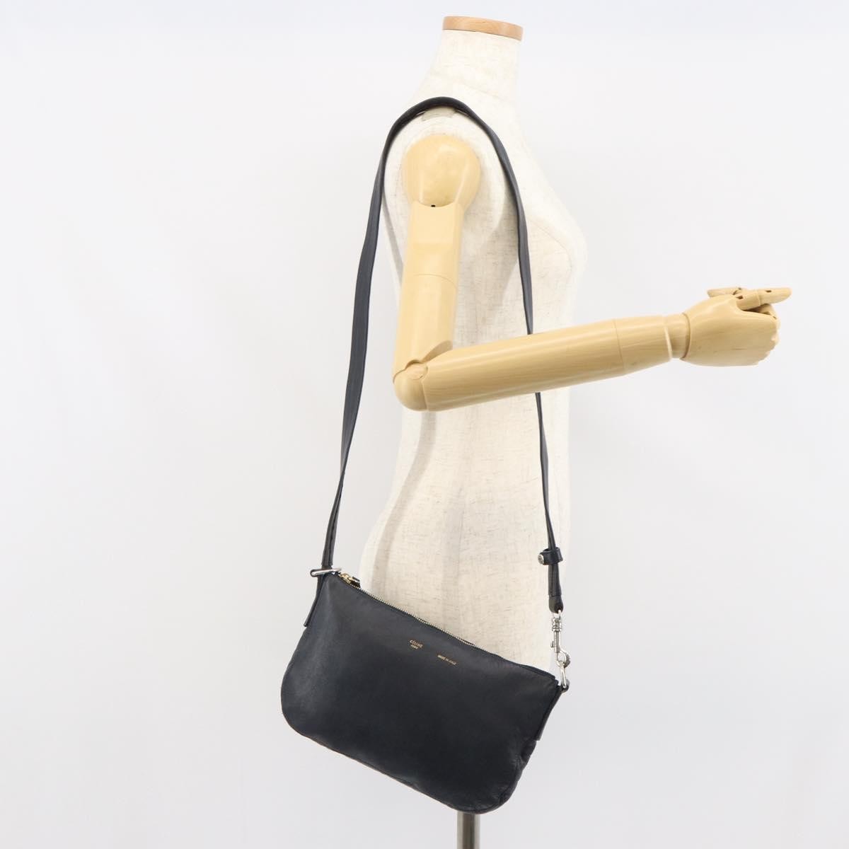Celine Vintage Leather Navy Leather Shoulder Bag Bag (Pre-Owned)