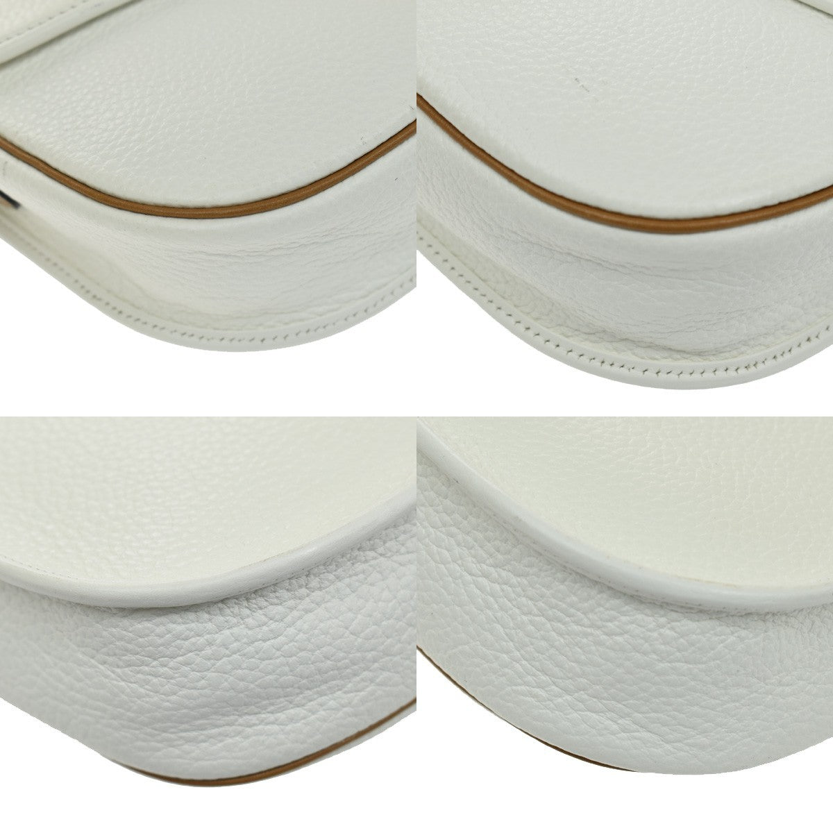 Christian Dior Vintage Cd Flap Leather White Leather Shoulder Bag Bag (Pre-Owned)