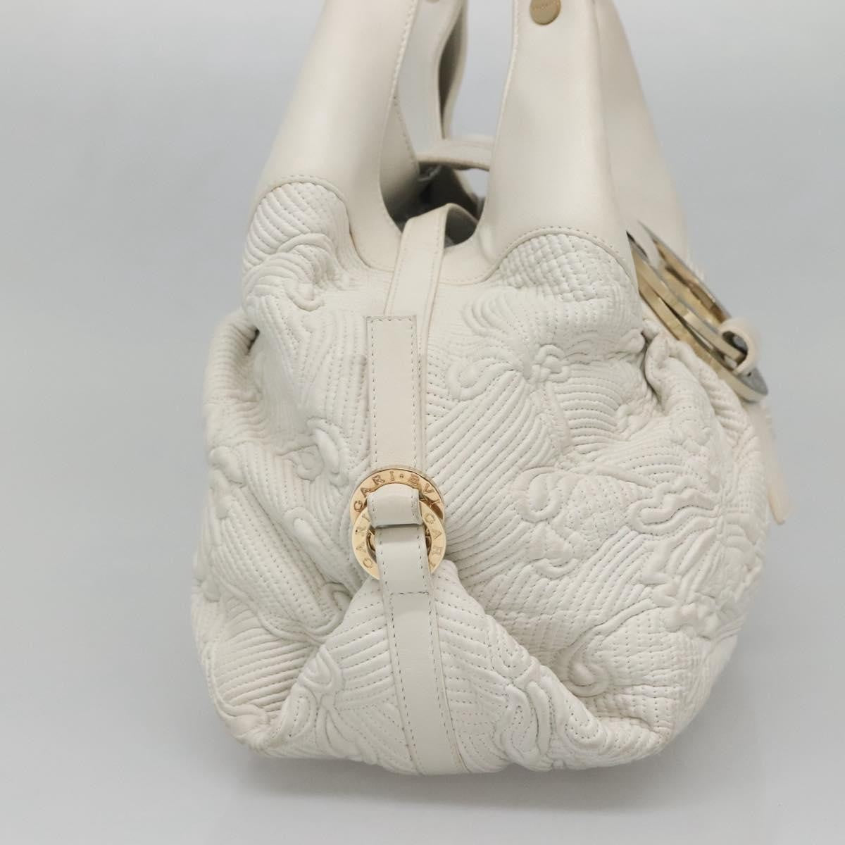 Bvlgari Chandra Hobo Leather White Leather Handbag (Pre-Owned)