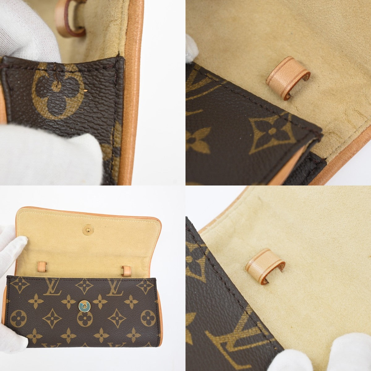 Louis Vuitton Twin Monogram Canvas Brown Canvas Clutche & Pouche Bag (Pre-Owned)