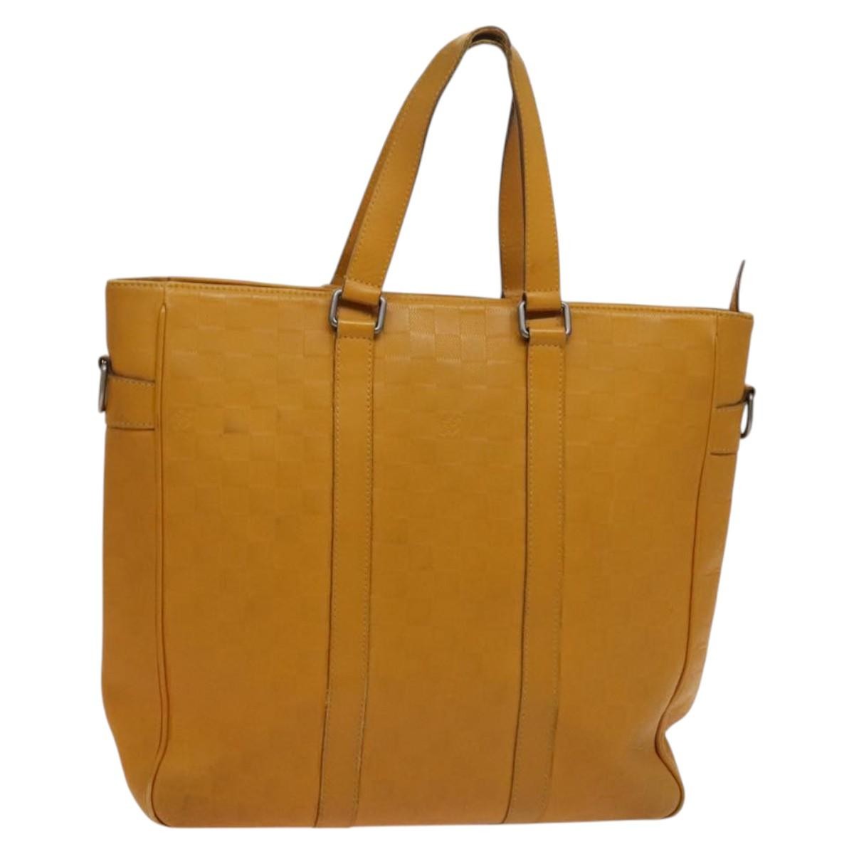 Louis Vuitton Tadao Damier Infini Leather Yellow Leather Handbag (Pre-Owned)