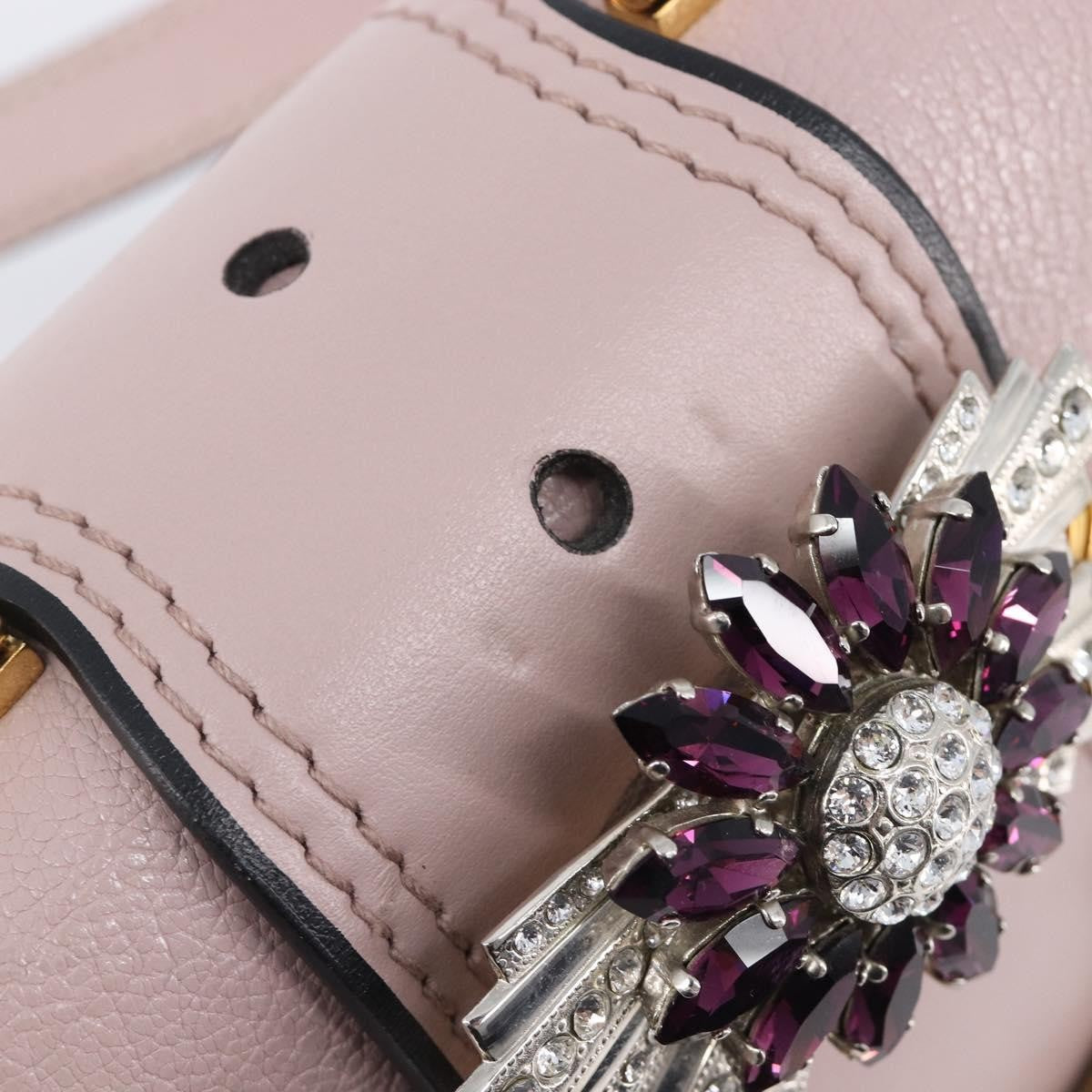 Miu Miu Madras Crystal Flap Leather Pink Leather Crossbody Bag Bag (Pre-Owned)