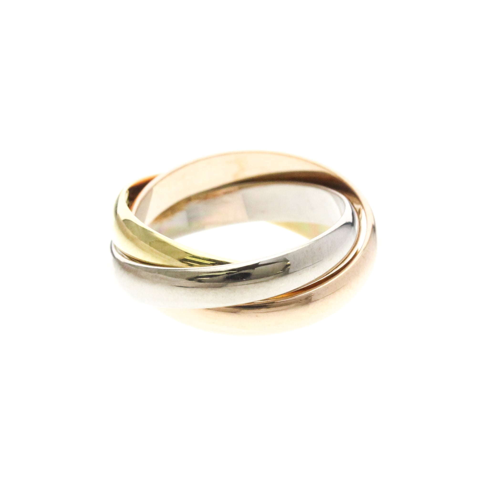 Cartier Trinity 18K Tricolor Gold Gold Gold Ring Jewelry (Pre-Owned)