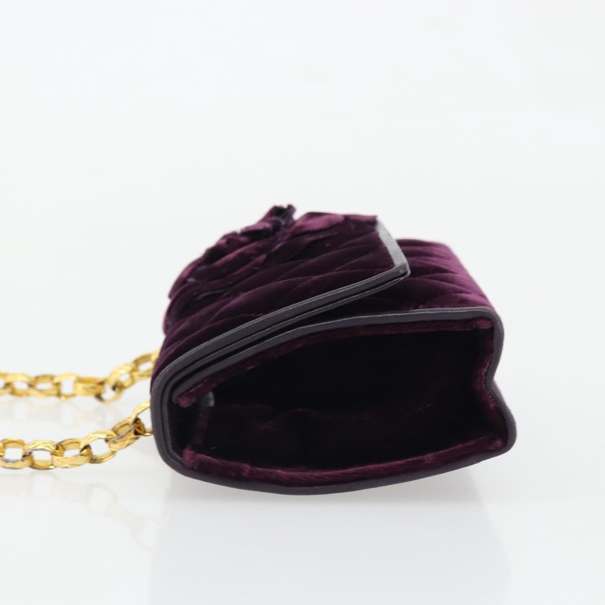 Chanel Wallet On Chain Quilted Velvet Purple Velvet Handbag (Pre-Owned)