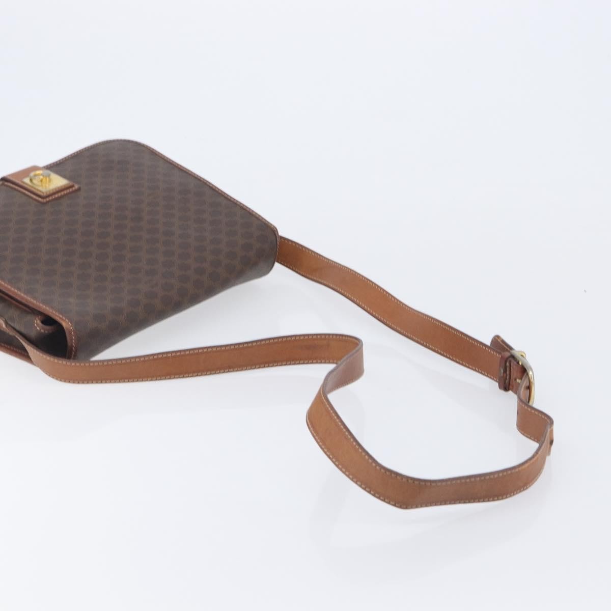 Celine Vintage Macadam Canvas And Leather Brown Canvas Shoulder Bag Bag (Pre-Owned)