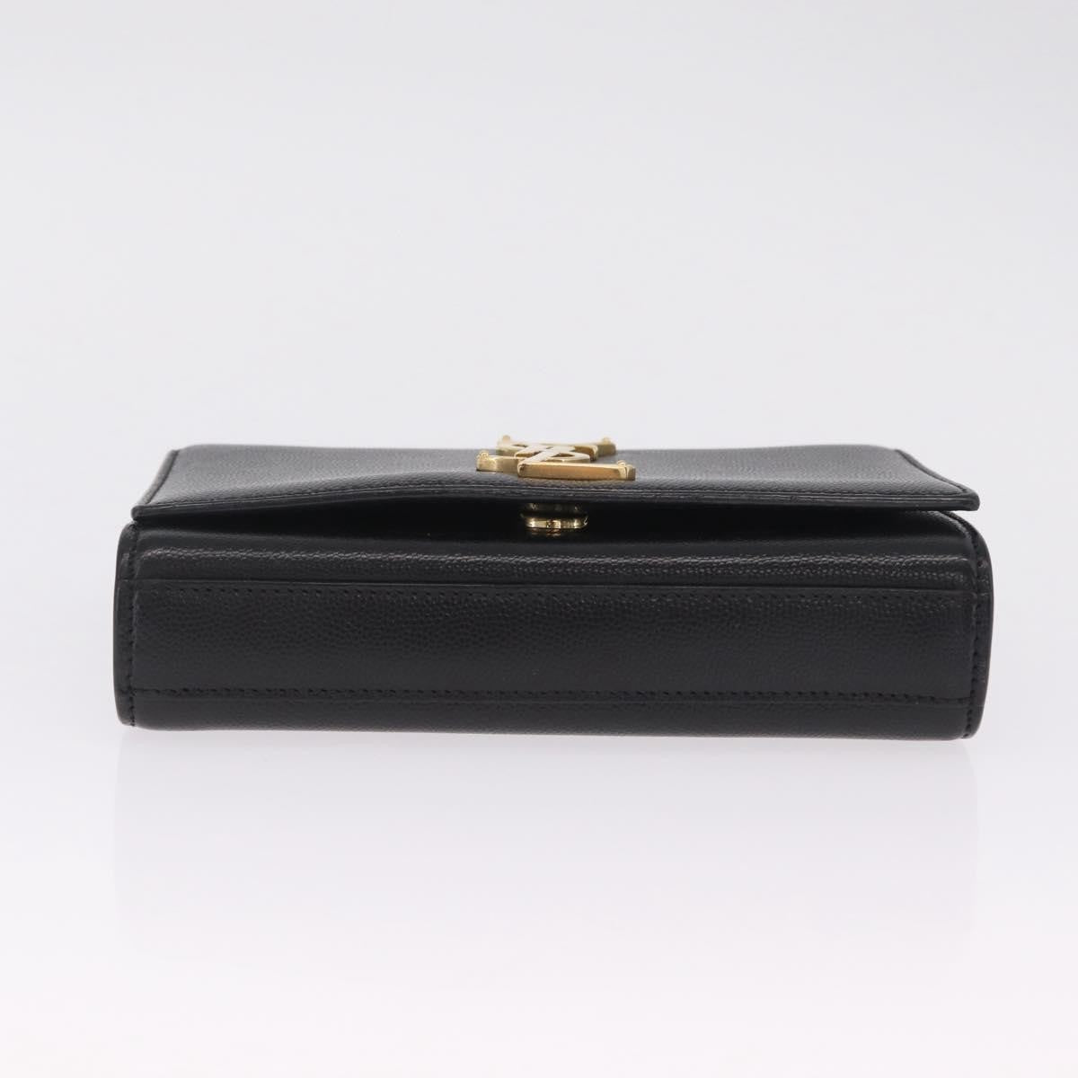 Saint Laurent Classic Monogram Leather Black Leather Crossbody Bag Bag (Pre-Owned)