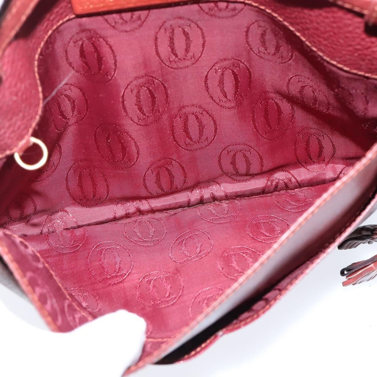 Cartier Must De Cartier Leather Burgundy Leather Shoulder Bag Bag (Pre-Owned)