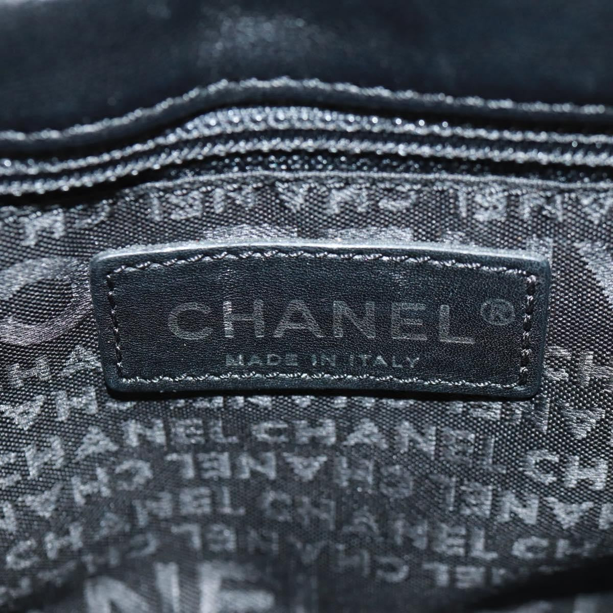 Chanel Camellia No.5 Chain Flap Velvet Black Velvet Shoulder Bag Bag (Pre-Owned)