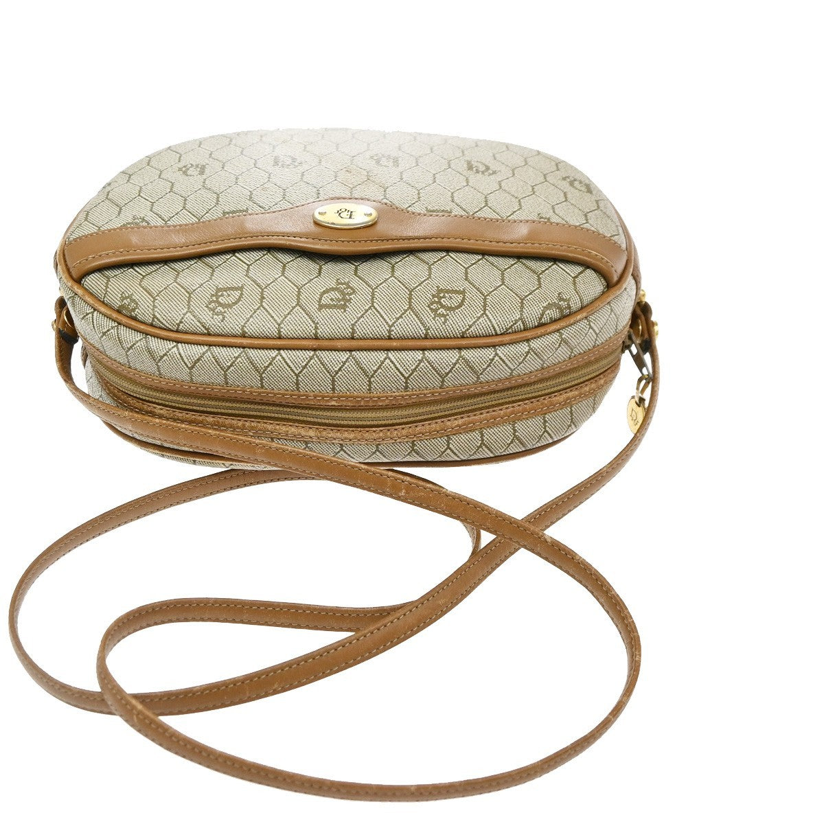 Christian Dior Vintage Honeycomb Canvas Beige Canvas Shoulder Bag Bag (Pre-Owned)