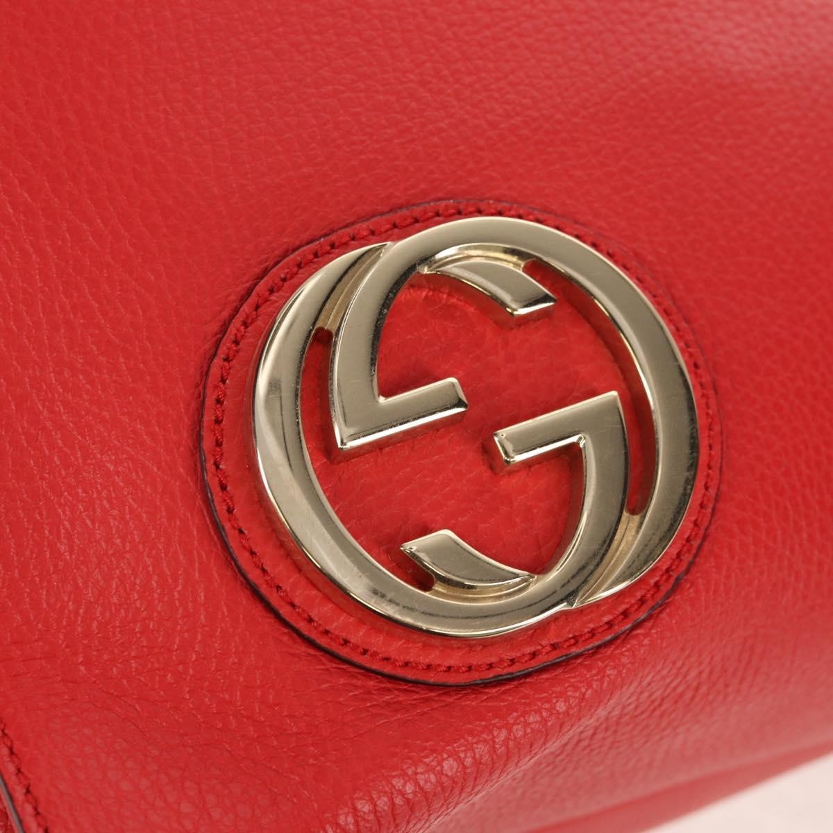 Gucci Grand Prix Interlocking Gg Grainy Leather Red Leather Tote Bag Bag (Pre-Owned)