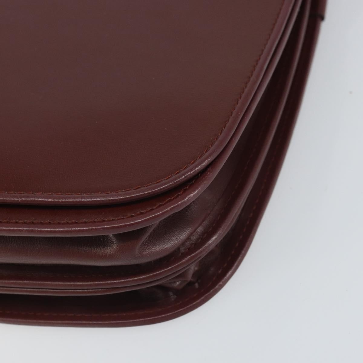 Cartier Must De Cartier Leather Burgundy Leather Shoulder Bag Bag (Pre-Owned)