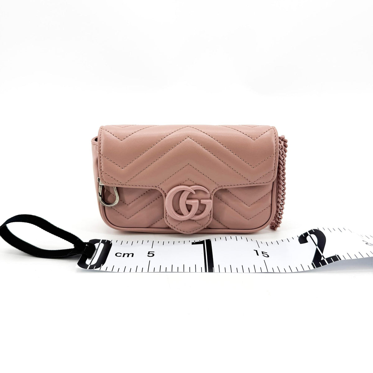 Gucci Gg Marmont Flap Matelasse Leather Pink Leather Handbag (Pre-Owned)