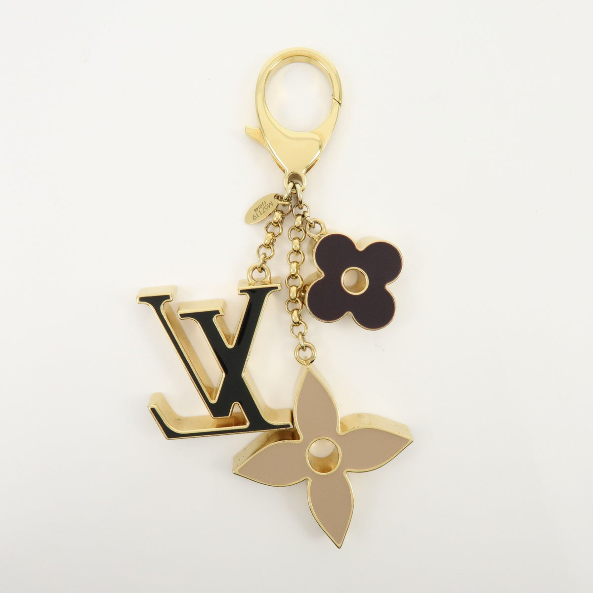 Louis Vuitton Fleur De Monogram Bag Charm Metal Gold Metal Charms And Keychains Accessory (Pre-Owned)