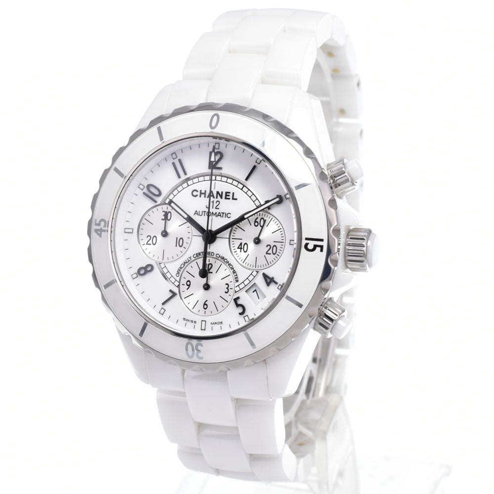 Chanel J12 Chronograph Automatic Ceramic And Stainless Steel Watch (Pre-Owned)